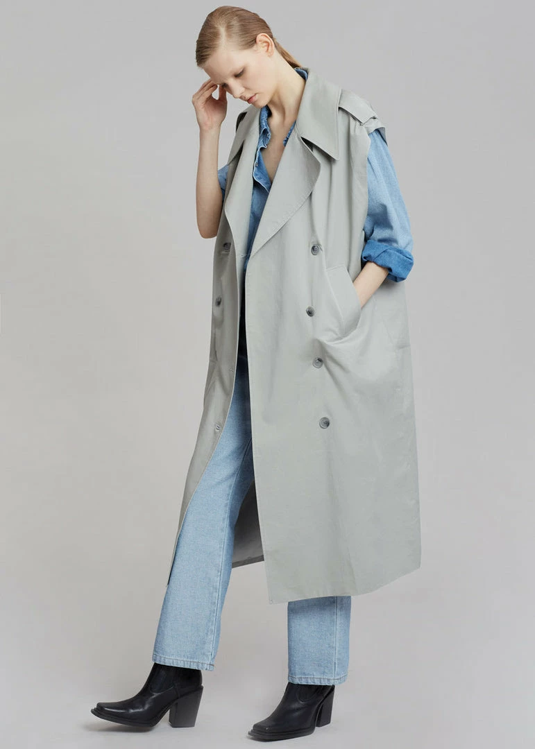 Deals β¨ The Frankie Shop CLOTHING Nexine Sleeveless Trench - Grey π― 9 The Frankie Shop CLOTHING Nexine Sleeveless Trench - Grey