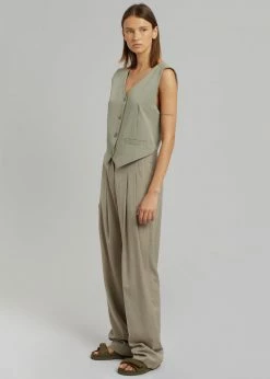 The Frankie Shop CLOTHING Nola Cross Vest - Khaki