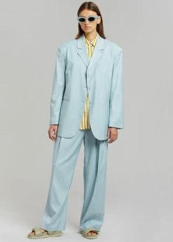 Another Avenue Nuno Thin Stripes Blazer - Sky CLOTHING