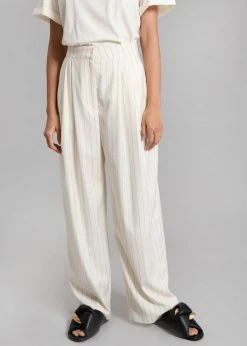 Another Avenue Nuno Thin Stripes Pants - Off White CLOTHING
