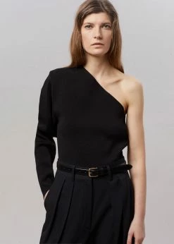 Tempting CLOTHING Oki One Shoulder Top - Black