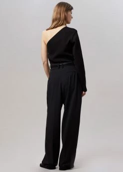 Tempting CLOTHING Oki One Shoulder Top - Black