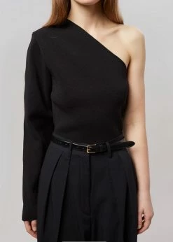 Tempting CLOTHING Oki One Shoulder Top - Black