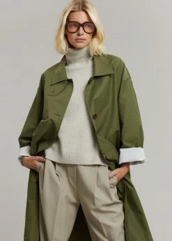 The Frankie Shop CLOTHING Orion Trench Coat - Olive