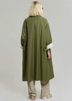 The Frankie Shop CLOTHING Orion Trench Coat - Olive