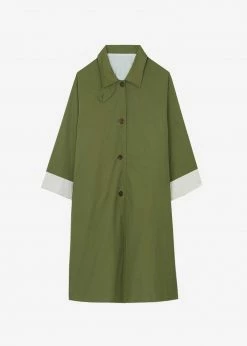 The Frankie Shop CLOTHING Orion Trench Coat - Olive