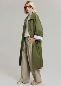 The Frankie Shop CLOTHING Orion Trench Coat - Olive
