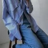 The Frankie Shop CLOTHING Orson Pocket Shirt - Blue Stripe