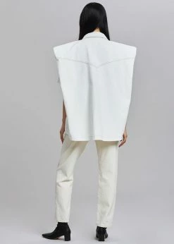 Another.J CLOTHING Ossa Padded Denim Vest - White