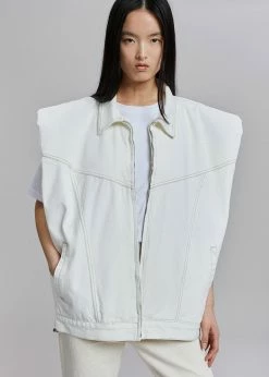 Another.J CLOTHING Ossa Padded Denim Vest - White