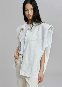Another.J CLOTHING Ossa Padded Denim Vest - White