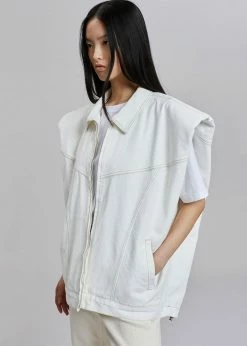 Another.J CLOTHING Ossa Padded Denim Vest - White