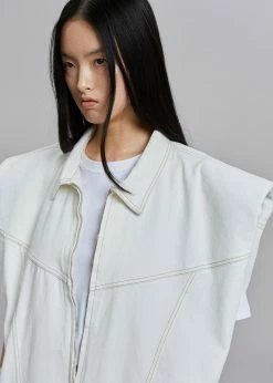 Another.J CLOTHING Ossa Padded Denim Vest - White
