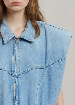 Buy π Another.J CLOTHING Ossa Padded Denim Vest - Worn Wash βοΈ 13 Another.J CLOTHING Ossa Padded Denim Vest - Worn Wash