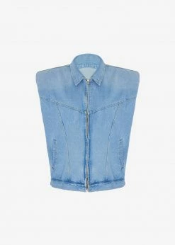 Buy π Another.J CLOTHING Ossa Padded Denim Vest - Worn Wash βοΈ 19 Another.J CLOTHING Ossa Padded Denim Vest - Worn Wash
