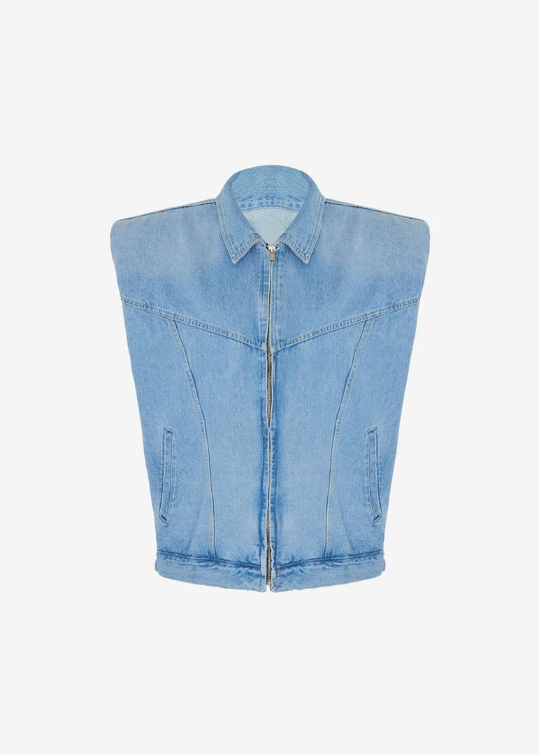 Buy π Another.J CLOTHING Ossa Padded Denim Vest - Worn Wash βοΈ 10 Another.J CLOTHING Ossa Padded Denim Vest - Worn Wash