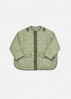 The Frankie Shop Teddy Quilted Jacket - Moss Green CLOTHING