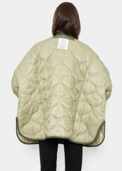 The Frankie Shop Teddy Quilted Jacket - Moss Green CLOTHING