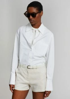 The Frankie Shop CLOTHING Palma Linen Shorts - Oat Melange