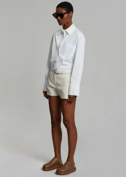 The Frankie Shop CLOTHING Palma Linen Shorts - Oat Melange