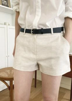 The Frankie Shop CLOTHING Palma Linen Shorts - Oat Melange