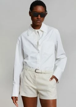 The Frankie Shop CLOTHING Palma Linen Shorts - Oat Melange