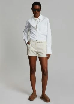 The Frankie Shop CLOTHING Palma Linen Shorts - Oat Melange