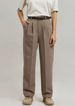 The Frankie Shop CLOTHING Payli Belted Suit Pants - Mocha