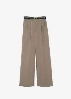 The Frankie Shop CLOTHING Payli Belted Suit Pants - Mocha