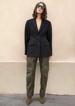 The Frankie Shop Colette Hourglass Blazer - Black CLOTHING