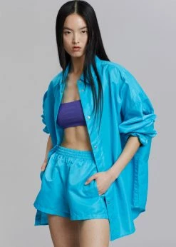 The Frankie Shop CLOTHING Perla Gym Shorts - Turquoise