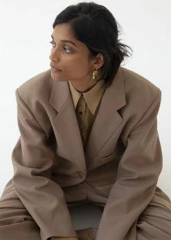 The Frankie Shop CLOTHING Pernille Boy Blazer - Brown