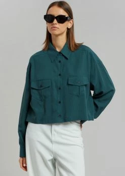 The Frankie Shop CLOTHING Pilar Pocket Shirt - Pine