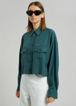 The Frankie Shop CLOTHING Pilar Pocket Shirt - Pine