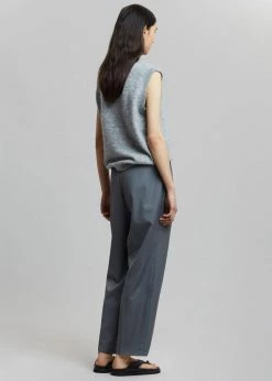 The Frankie Shop Pleat Front Loose Fit Trousers - Gunmetal
