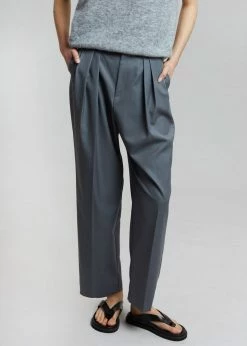 The Frankie Shop Pleat Front Loose Fit Trousers - Gunmetal