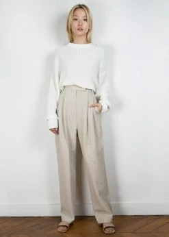 Outlet π The Frankie Shop Pace Pleated Linen Blend Pants - Sand β¨ 10 The Frankie Shop Pace Pleated Linen Blend Pants - Sand