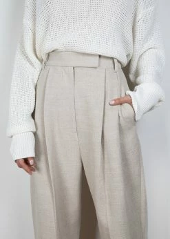 Outlet π The Frankie Shop Pace Pleated Linen Blend Pants - Sand β¨ 12 The Frankie Shop Pace Pleated Linen Blend Pants - Sand