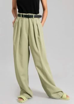 The Frankie Shop CLOTHING Port Pleated Pants - Sage