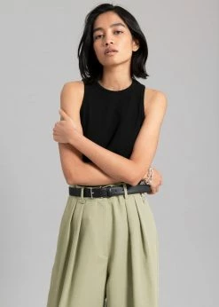 The Frankie Shop CLOTHING Port Pleated Pants - Sage