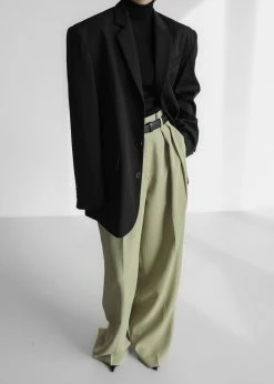 The Frankie Shop CLOTHING Port Pleated Pants - Sage