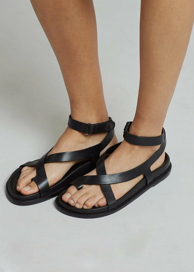 Flash Sale ๐ Porte & Paire X TFS Cross ๐ฉด Sandal - Black ๐ SHOES ๐ 9 Porte & Paire X TFS Cross Sandal - Black SHOES
