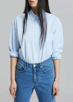 The Frankie Shop Prima Shirt - Blue Stripe CLOTHING