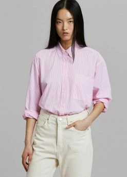 The Frankie Shop Prima Shirt - Pink Stripe CLOTHING