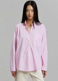 The Frankie Shop Prima Shirt - Pink Stripe CLOTHING