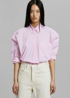 The Frankie Shop Prima Shirt - Pink Stripe CLOTHING