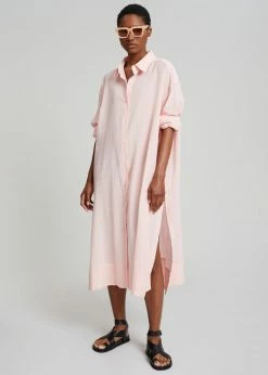 Agit Rama Shirt Dress - Pink Stripe CLOTHING