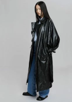New π Maimia Reed Faux Leather Trench π§₯ Coat - Black β 12 Maimia Reed Faux Leather Trench Coat - Black