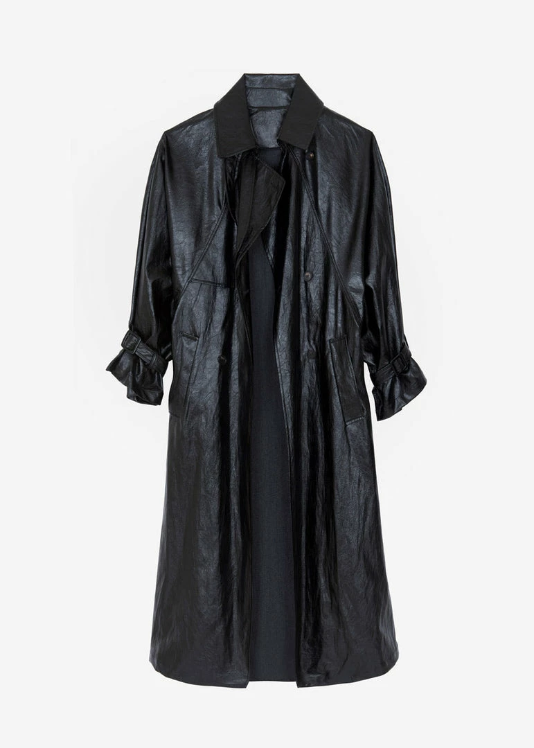 New π Maimia Reed Faux Leather Trench π§₯ Coat - Black β 9 Maimia Reed Faux Leather Trench Coat - Black