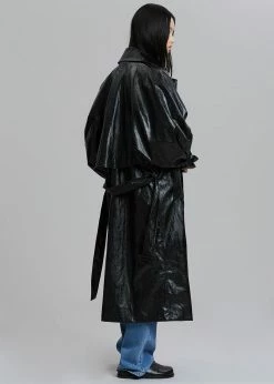 New π Maimia Reed Faux Leather Trench π§₯ Coat - Black β 15 Maimia Reed Faux Leather Trench Coat - Black